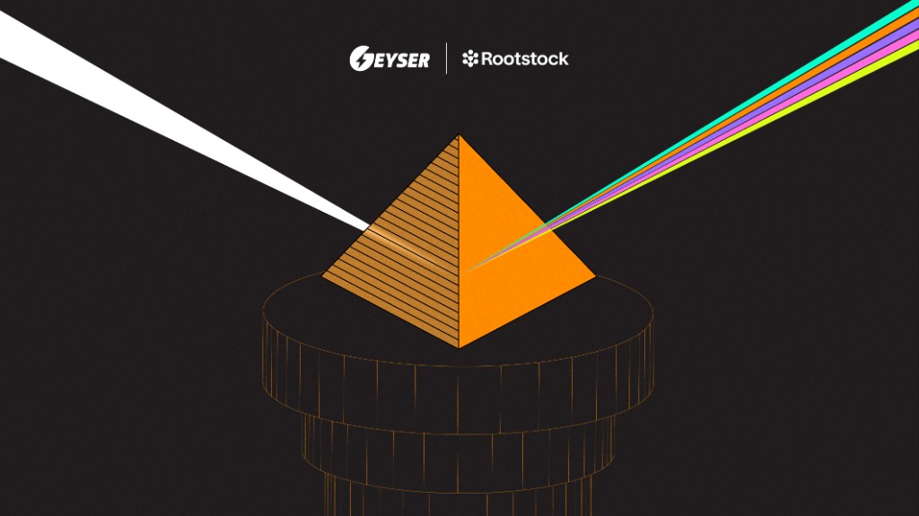 Diagram of one payment split into multiple payouts through Prism and Rootstock